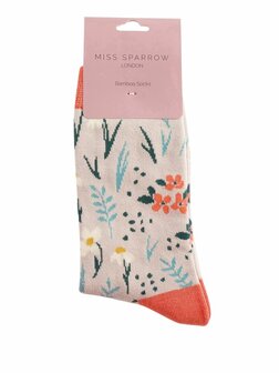 dames sokken met weidebloemen