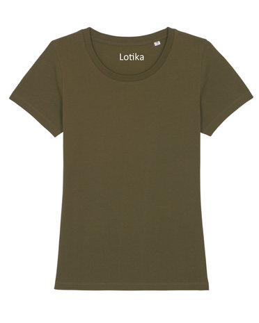 Dames T-shirt khaki katoen Lotika