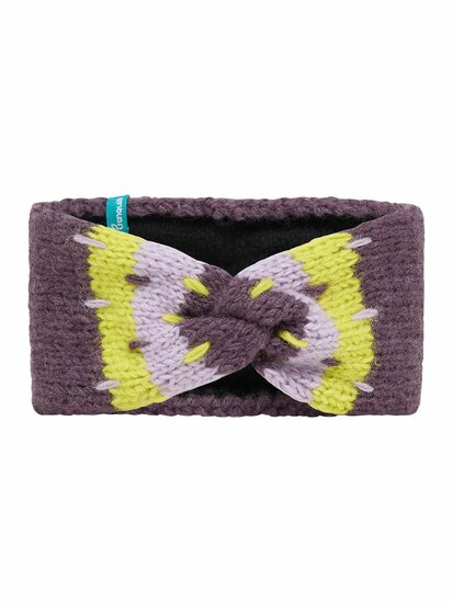 wollen hoofdband dames plum