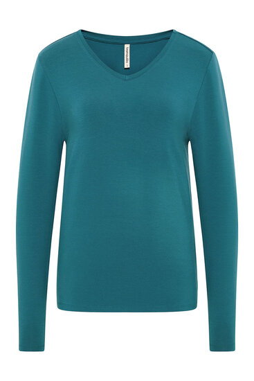 Tranquillo dames shirt lange mouwen Tencel - bermuda blue