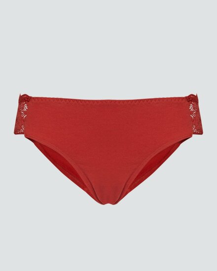 Comazo slip met kant cranberry rood 