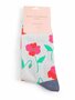 Bamboe damessokken poppy bloemen - powder-blue