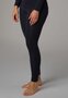 Comazo wollen dames legging met zijde - donkerblauw