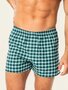 Wijde flanellen boxershorts bio katoen 2-pack Boris - deep sea