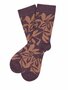 Tranquillo sokken biologisch katoen plantenprint - plum