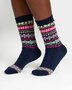 Wollen sokken dames fair isle patroon - navy