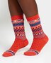 Wollen sokken dames fair isle patroon - burnt orange